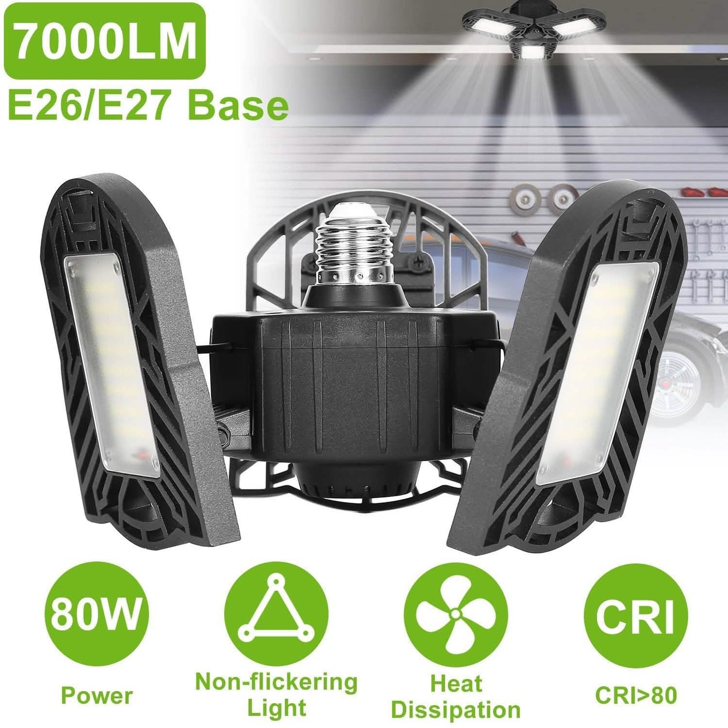 iMounTEK E26 /E27 80W 7000LM 6500K LED Garagen-Deckenleuchte