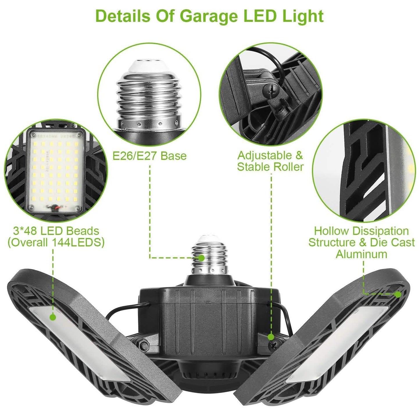 iMounTEK E26 /E27 80W 7000LM 6500K LED Garagen-Deckenleuchte