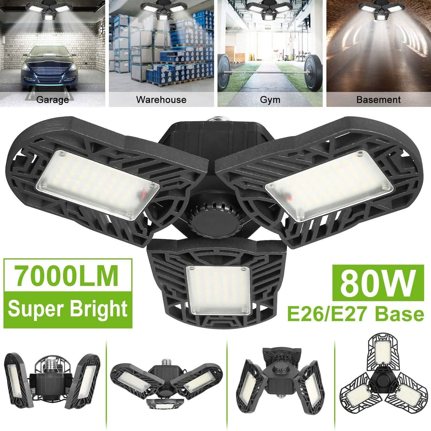 iMounTEK E26 /E27 80W 7000LM 6500K LED Garagen-Deckenleuchte