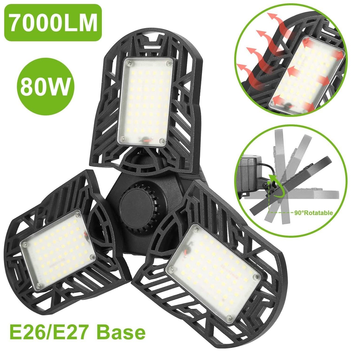 iMounTEK E26 /E27 80W 7000LM 6500K LED Garagen-Deckenleuchte