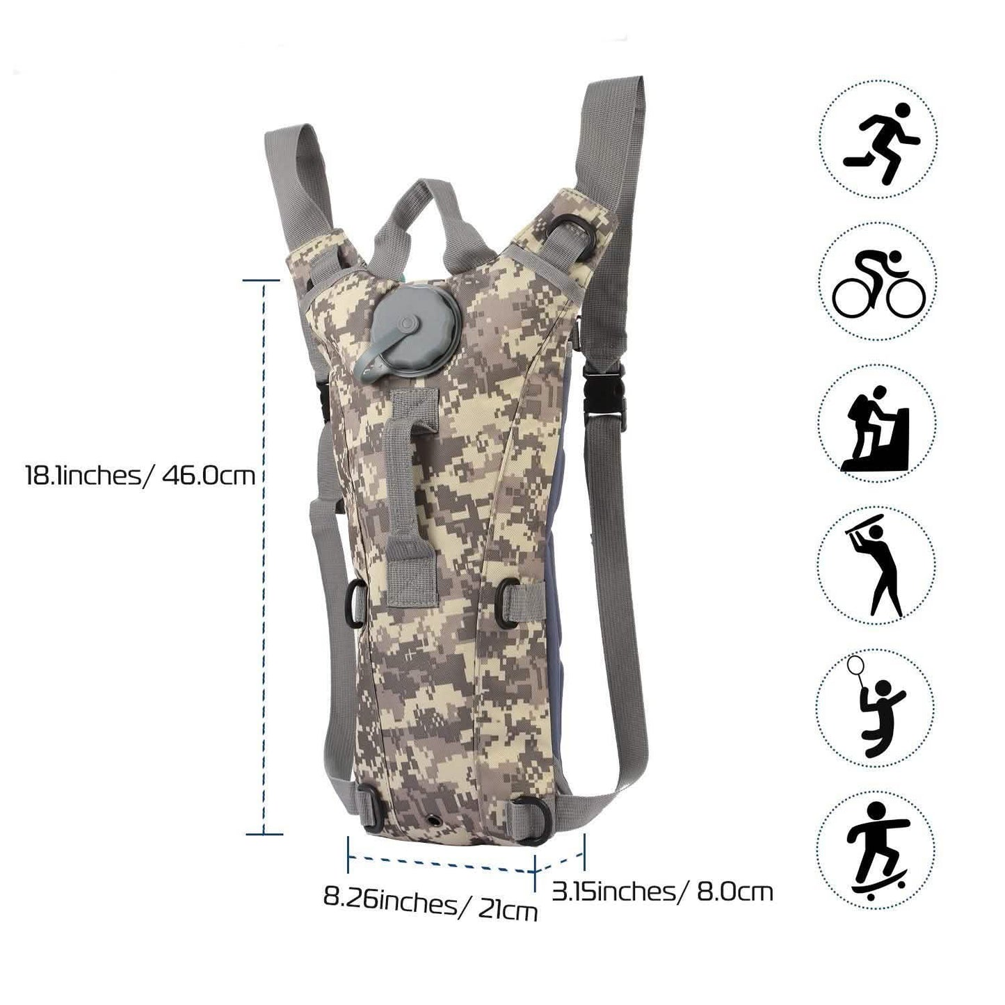 iMountek Taktischer Trinkrucksack mit 3L Trinkblase
