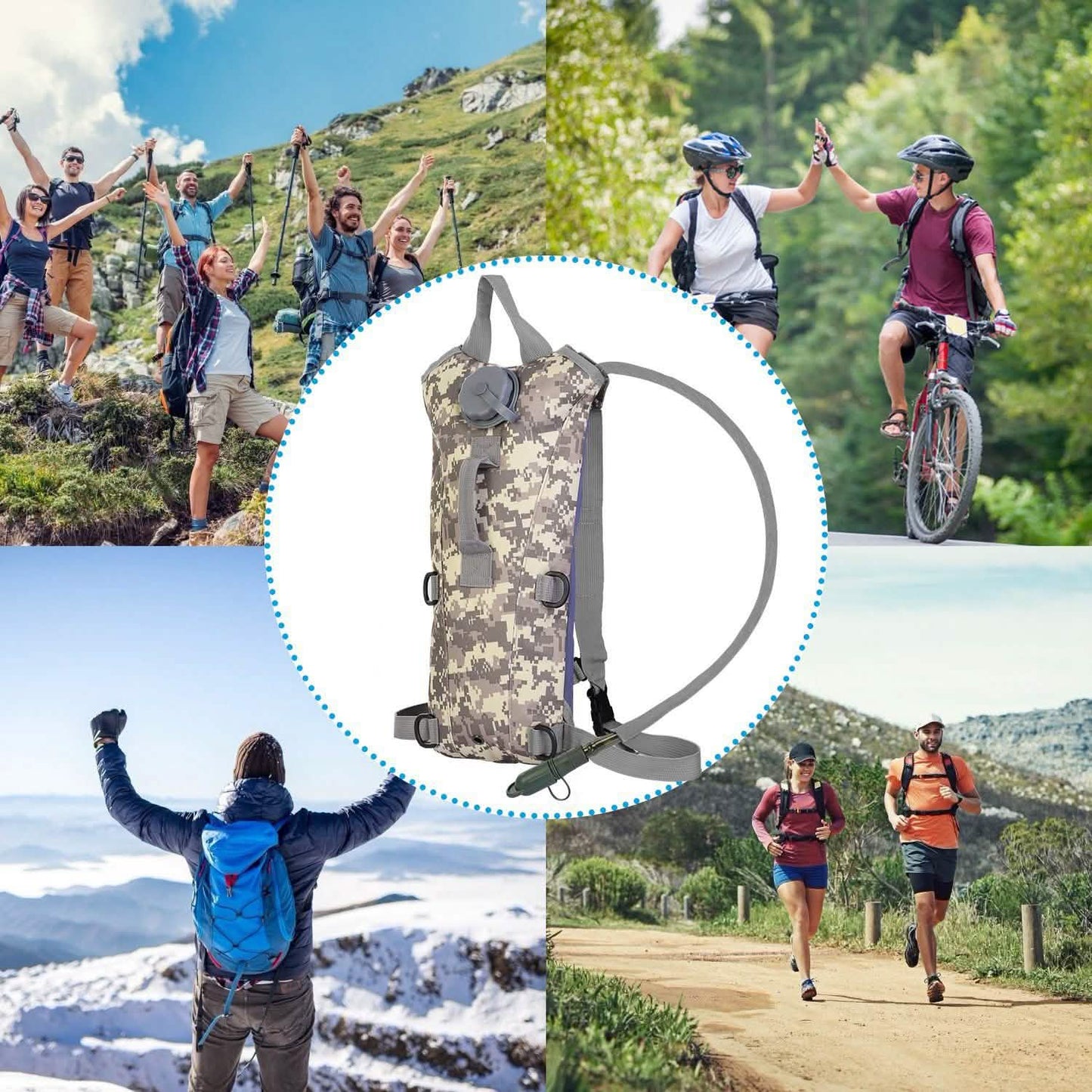 iMountek Taktischer Trinkrucksack mit 3L Trinkblase