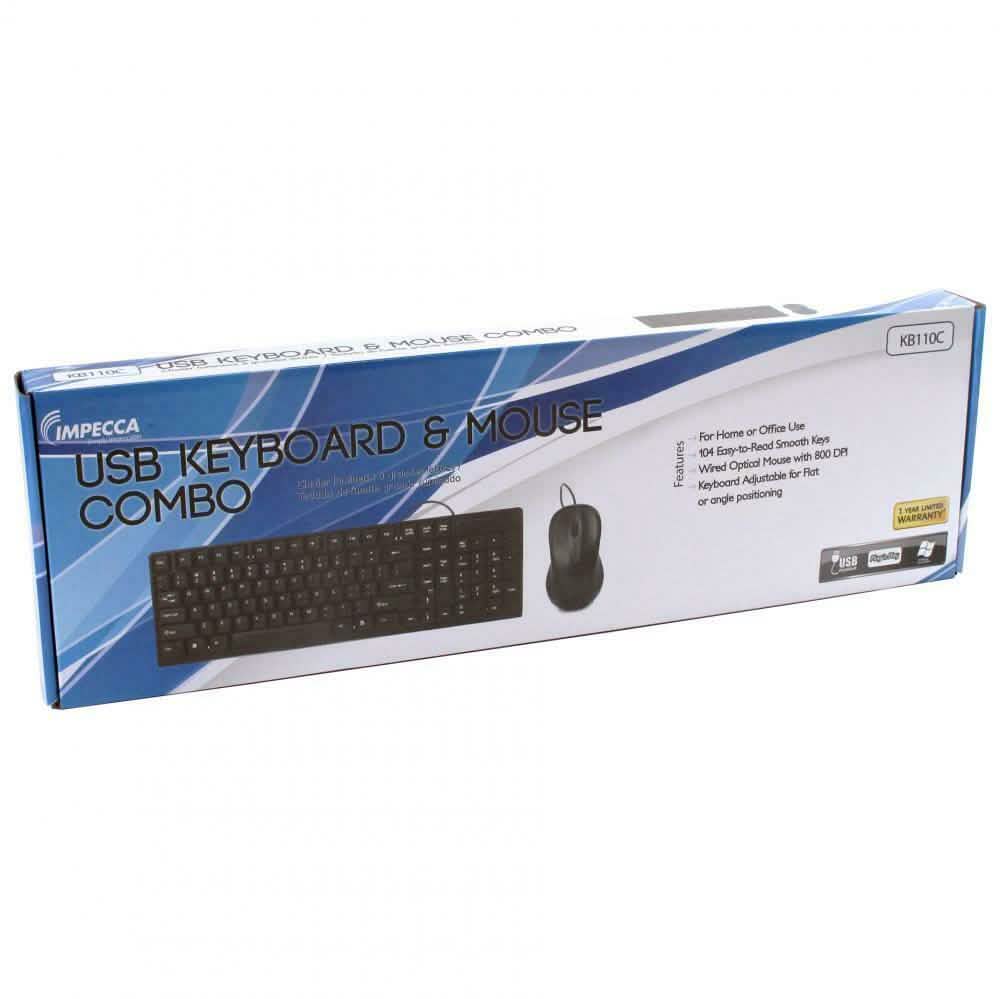 IMPECCA Desktop USB Tastatur und Maus-Kombination