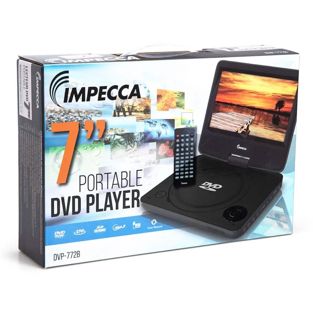 Impecca DVP-772K 7-Zoll-DVD-Player mit drehbarem Bildschirm