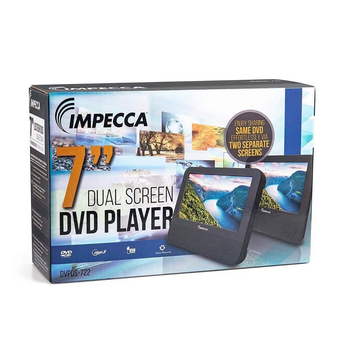 Impecca DVPDS-722 7-Zoll-DVD-Player mit zwei Bildschirmen