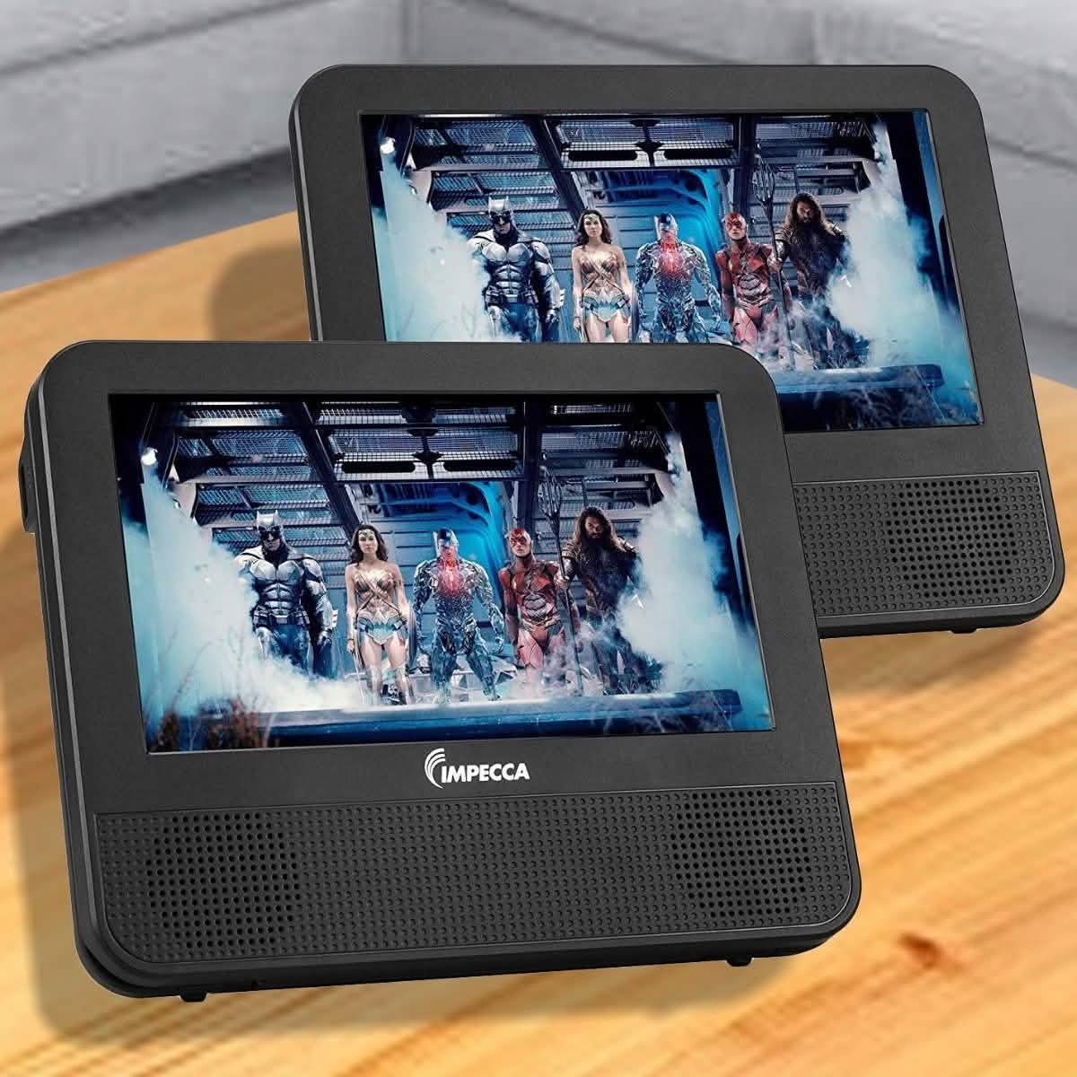 Impecca DVPDS-722 7-Zoll-DVD-Player mit zwei Bildschirmen