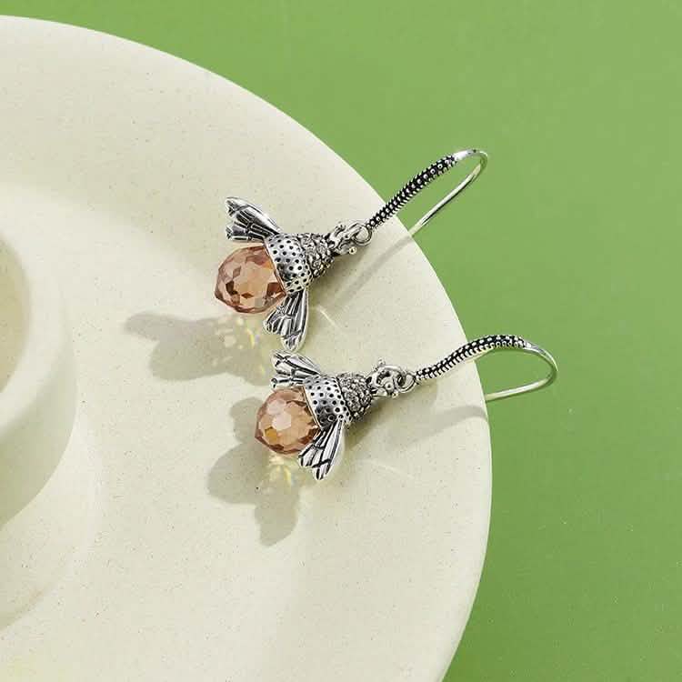 INALIS Bienenförmiger Ohrring aus 925er Sterlingsilber mit Zirkonia und Austria-Kristall