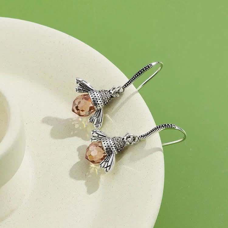 INALIS Bienenförmiger Ohrring aus 925er Sterlingsilber mit Zirkonia und Austria-Kristall