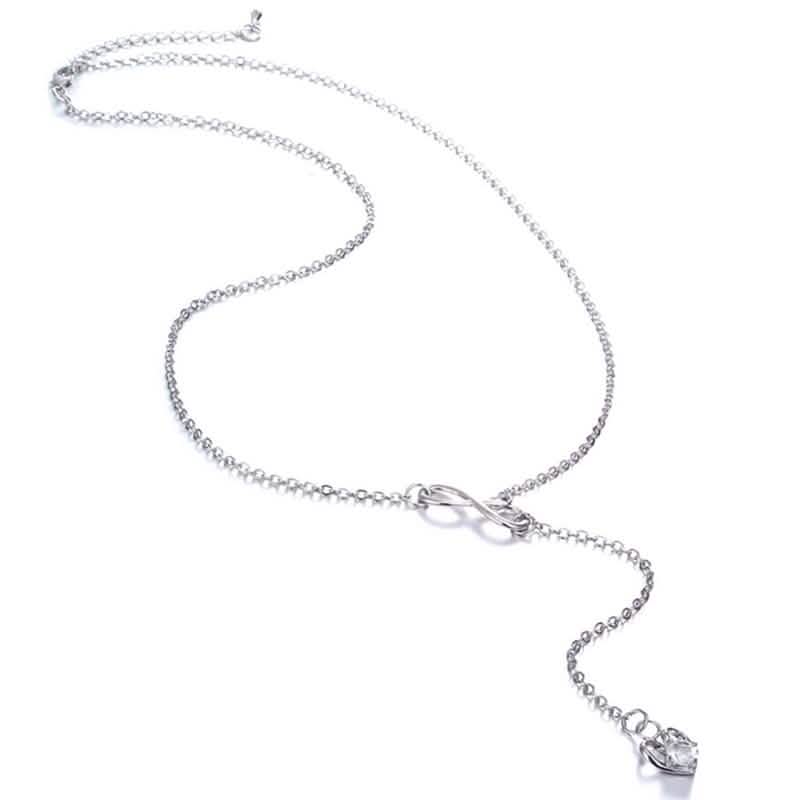Unendlichkeitsherz-Kristall-Lariat-Halskette