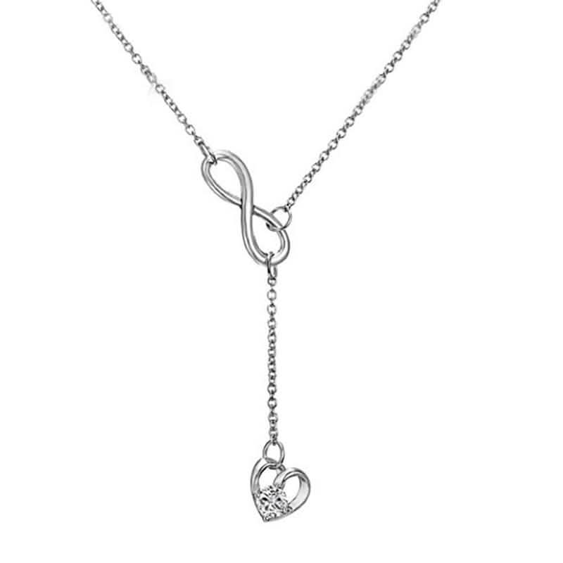 Unendlichkeitsherz-Kristall-Lariat-Halskette