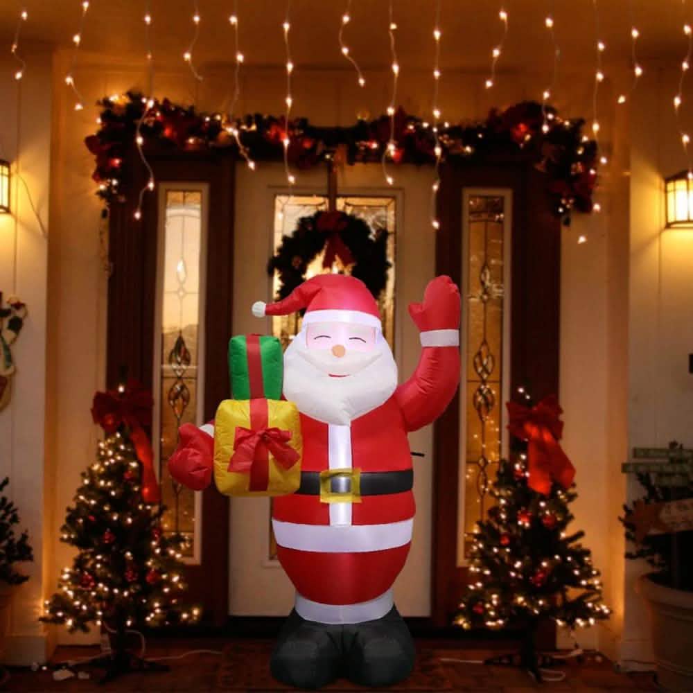 Aufblasbare Weihnachtsmann- und Schneemann-Nachtlichtfigur