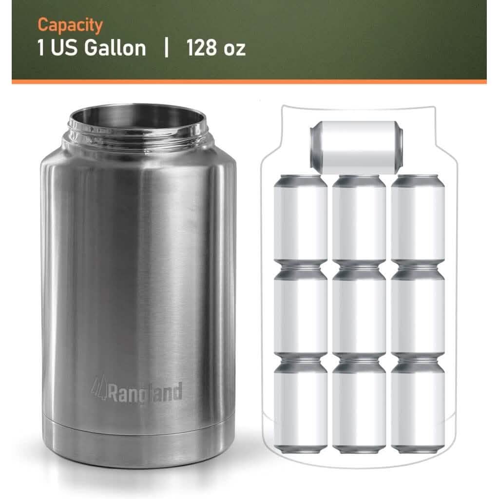 Isolierter Edelstahl-Weithals-Growler (1 Gallone) mit taktischer Tragetasche