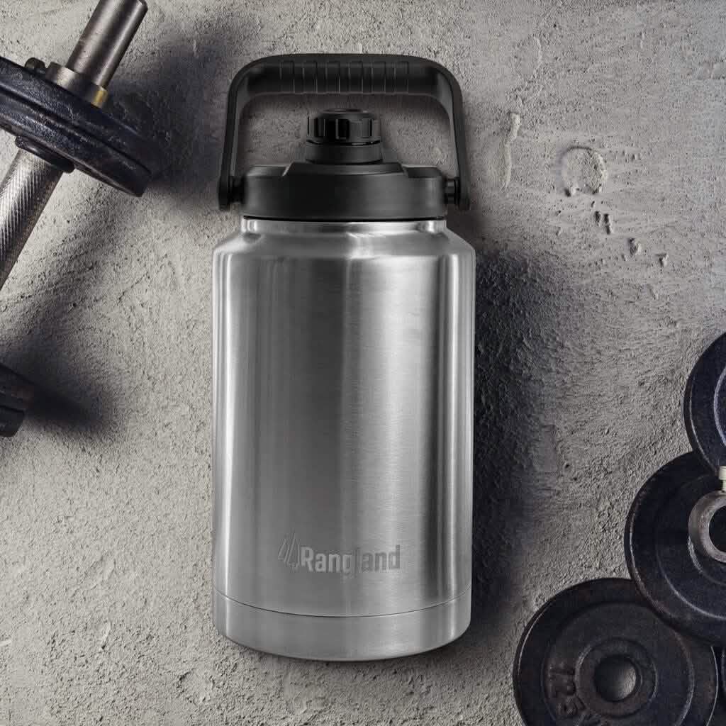 Isolierter Edelstahl-Weithals-Growler (1 Gallone) mit taktischer Tragetasche