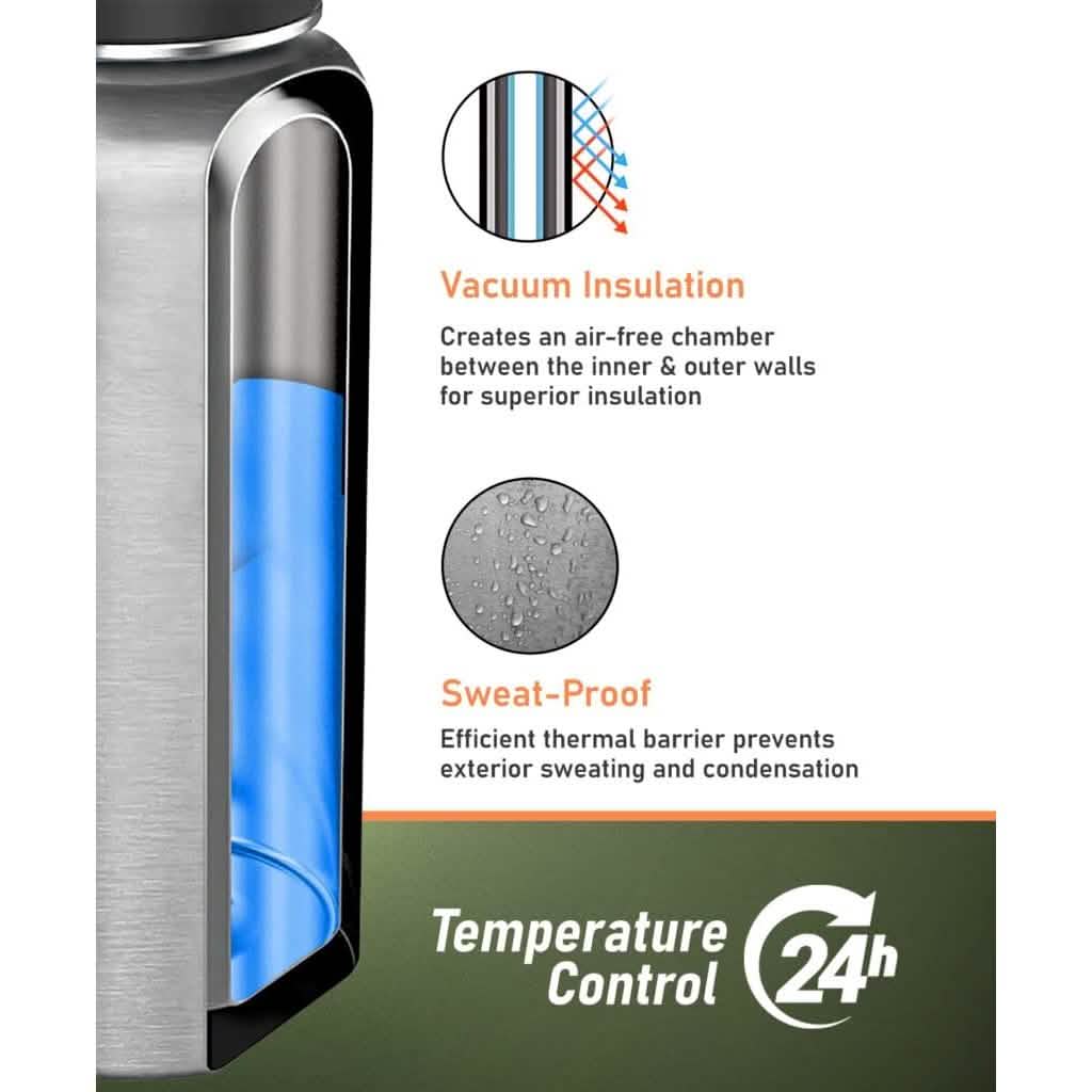 Isolierter Edelstahl-Weithals-Growler (1 Gallone) mit taktischer Tragetasche