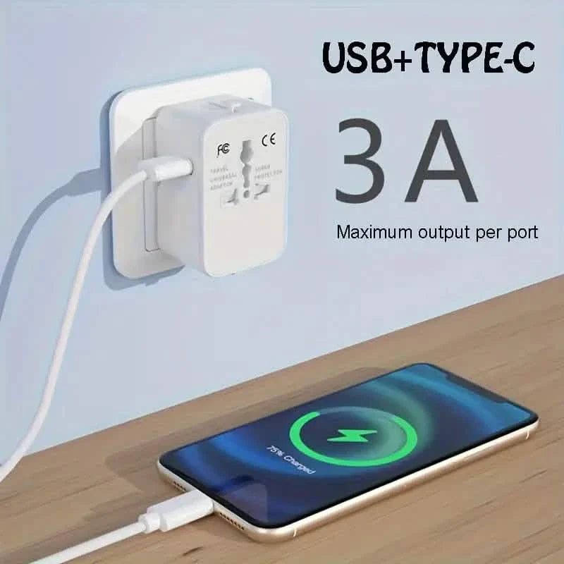 International Tragbarer Weltweiter All-in-One Reiseadapter Konverter für USA EU UK AUS