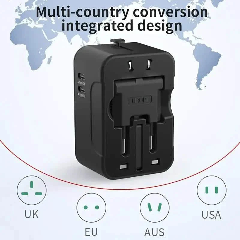 International Tragbarer Weltweiter All-in-One Reiseadapter Konverter für USA EU UK AUS