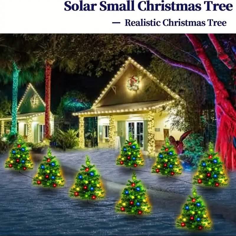 IP65 Wasserdichter, solarbetriebener, vorbeleuchteter kleiner Weihnachtsbaum