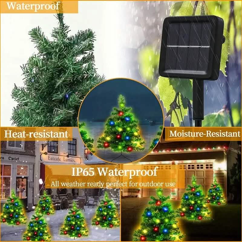 IP65 Wasserdichter, solarbetriebener, vorbeleuchteter kleiner Weihnachtsbaum