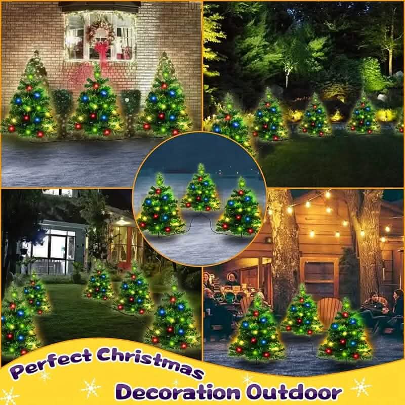 IP65 Wasserdichter, solarbetriebener, vorbeleuchteter kleiner Weihnachtsbaum