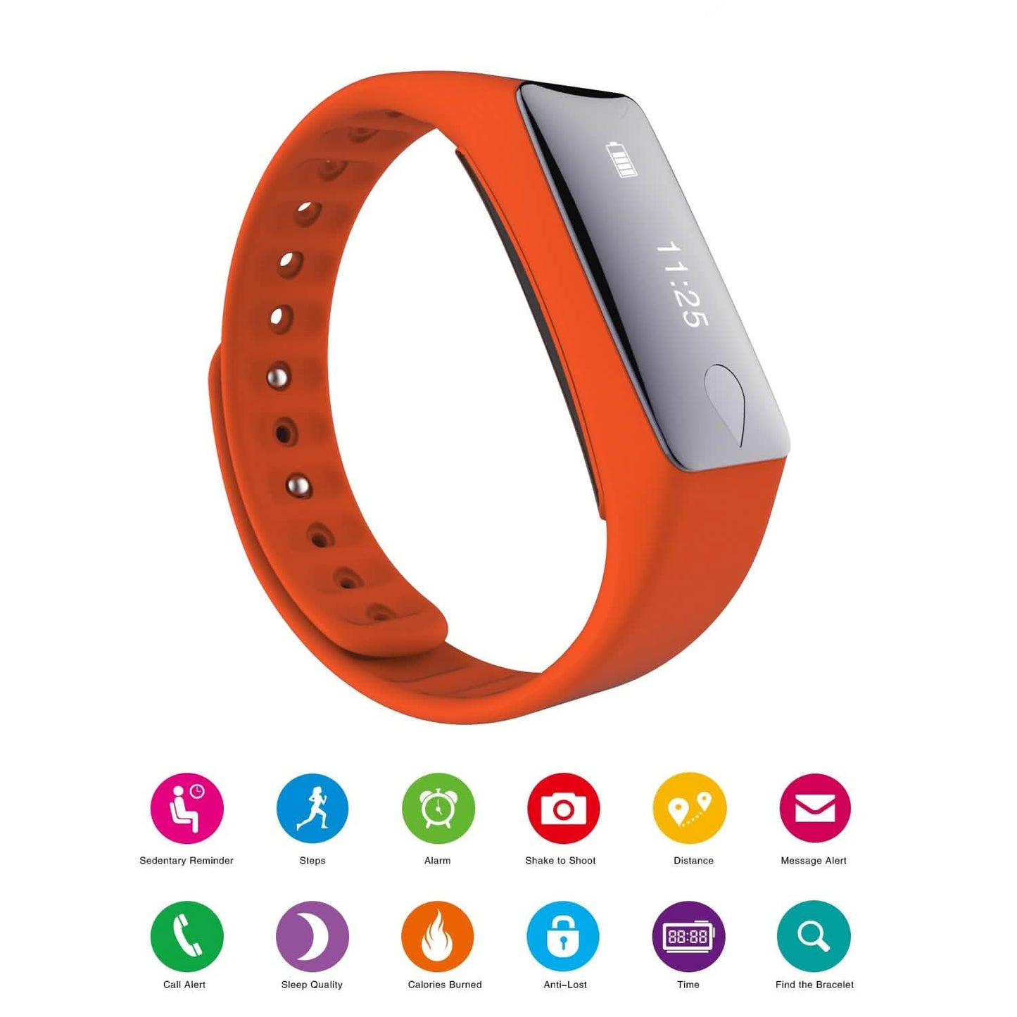 IP67 Fitness-Tracker-Uhr mit Herzfrequenzmesser und Schrittzähler