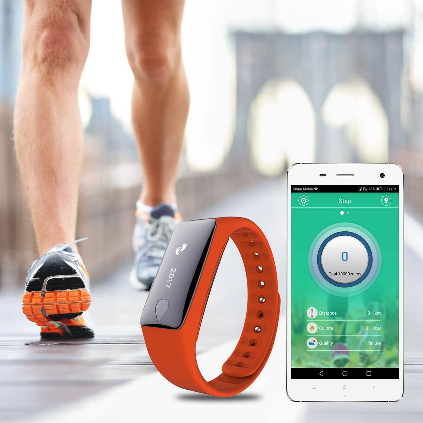 IP67 Fitness-Tracker-Uhr mit Herzfrequenzmesser und Schrittzähler