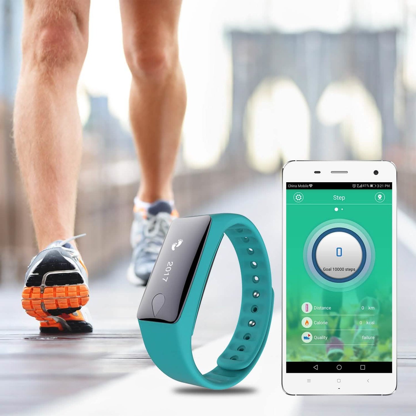 IP67 Fitness-Tracker-Uhr mit Herzfrequenzmesser und Schrittzähler