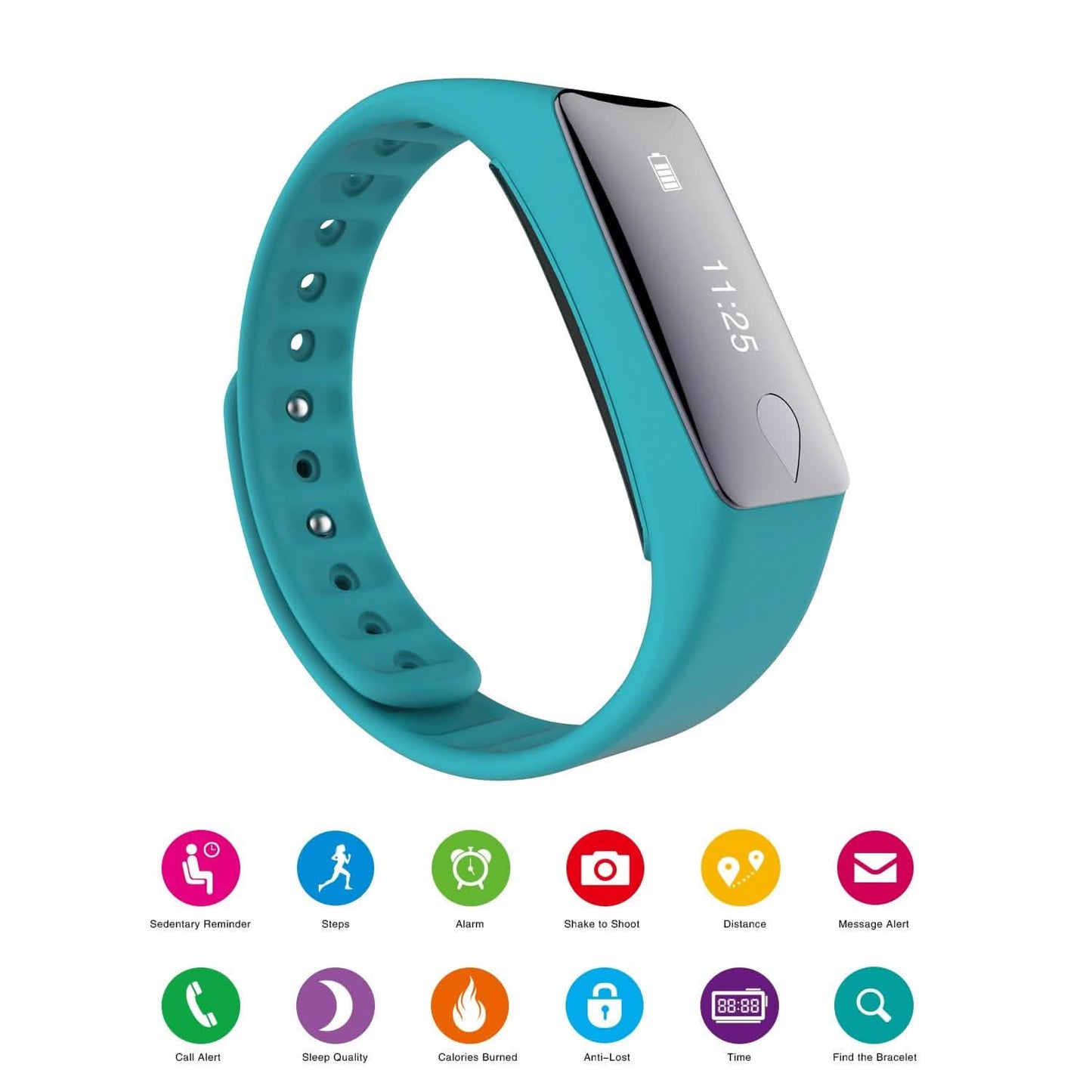IP67 Fitness-Tracker-Uhr mit Herzfrequenzmesser und Schrittzähler