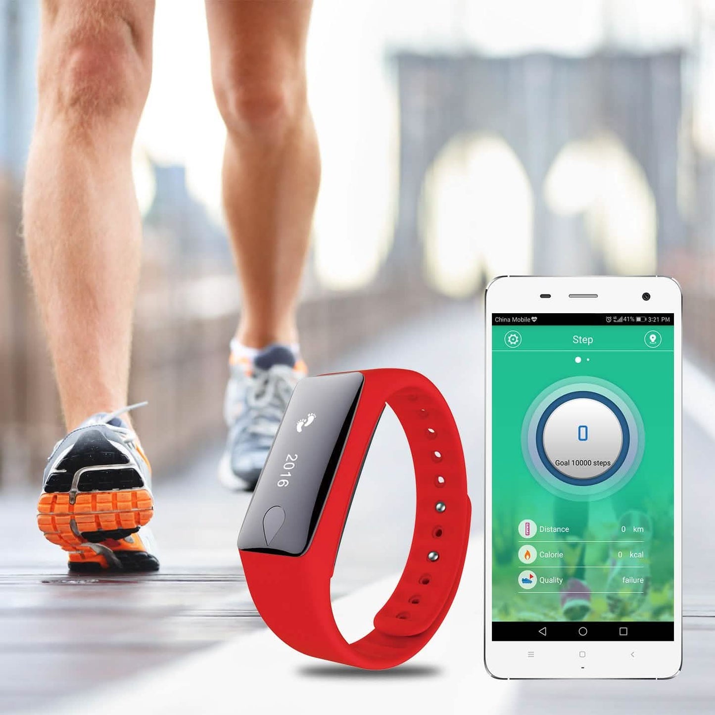 IP67 Fitness-Tracker-Uhr mit Herzfrequenzmesser und Schrittzähler