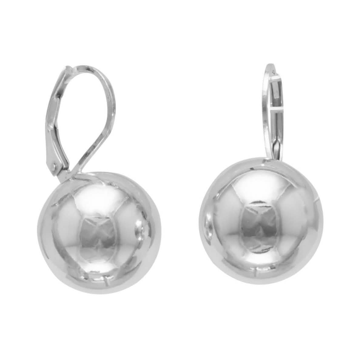Italienische Sterlingsilber 6MM Klappbrisur-Kugelohrringe