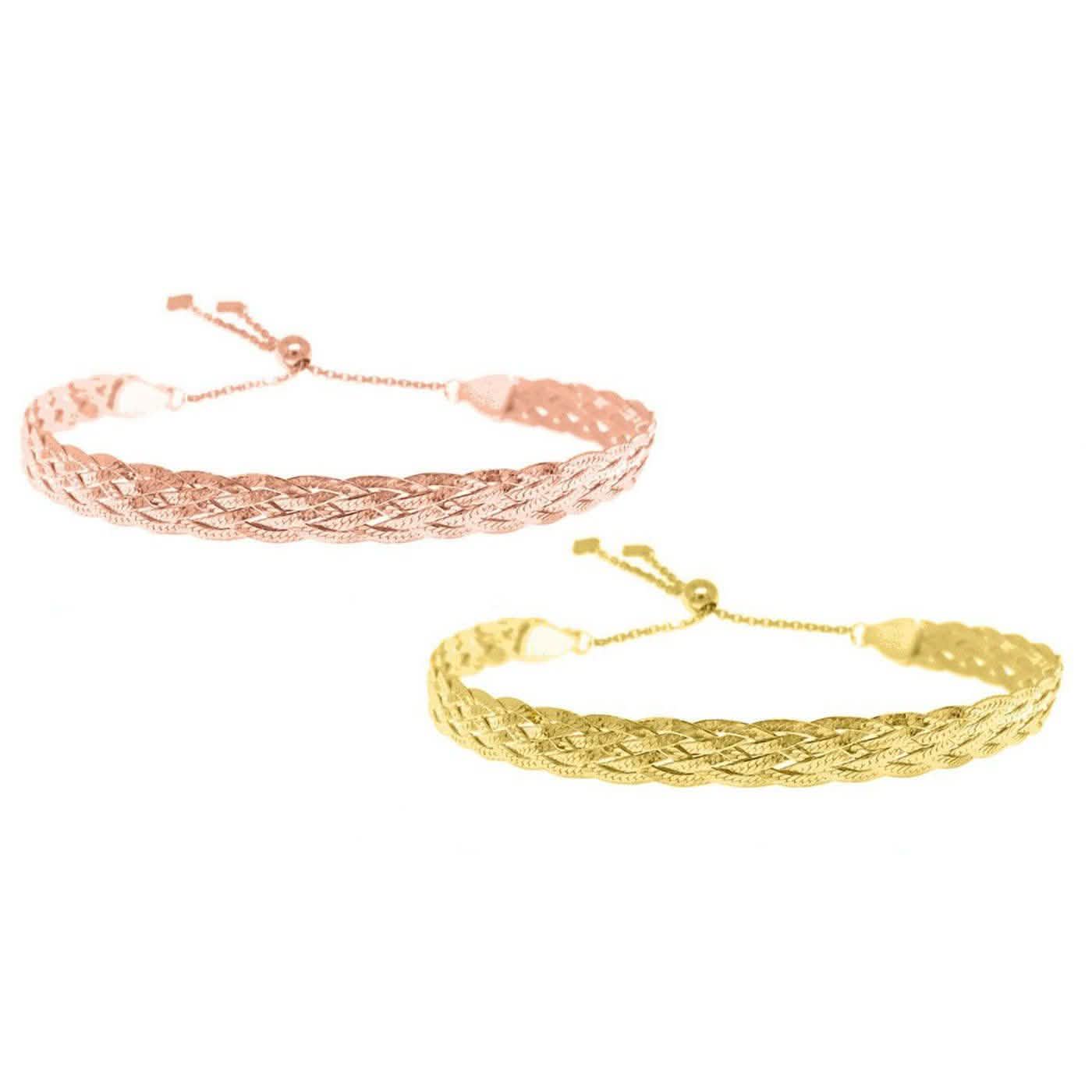 Italienisches verstellbares Armband aus Sterlingsilber