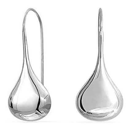 Italienische Sterlingsilber-Ohrringe, aufgeblasen, tropfenförmig