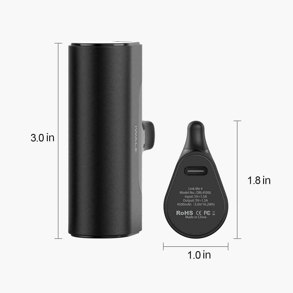 iWALK Kleine tragbare Powerbank 4500mAh Ultrakompakte Powerbank