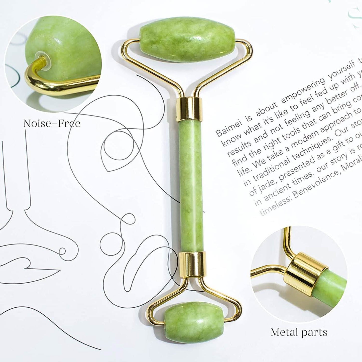 Jade-Roller & Gua Sha Set Gesichts-Schönheitswerkzeuge Gesichtsroller Hautmassagegerät