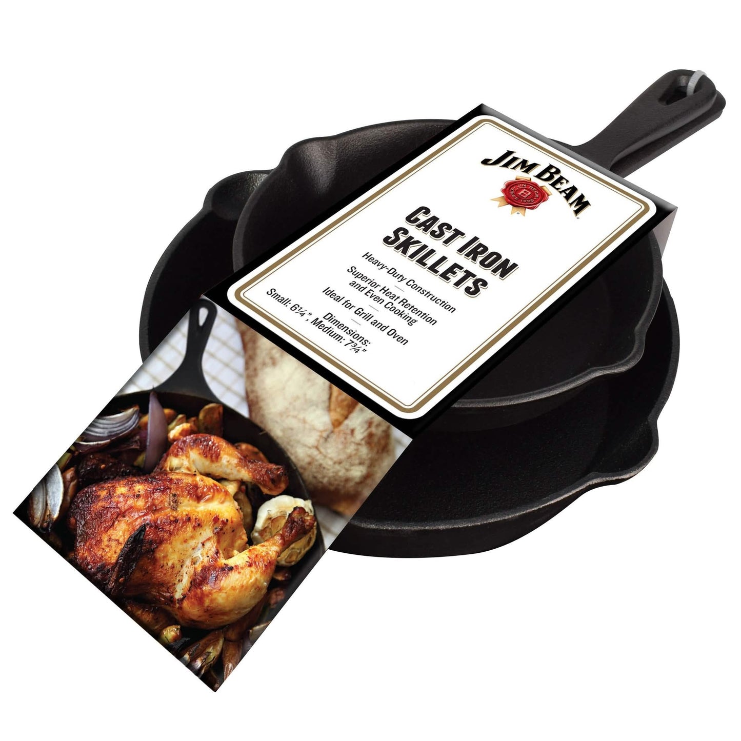 2-teilig: Jim Beam Gusseisenpfannen