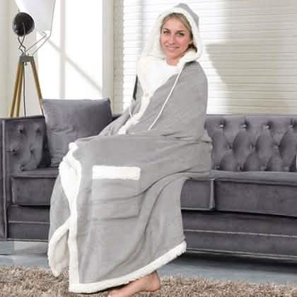 Jellie Cozy und Ultra-Plüsch Sherpa Hoodie-Überwurf