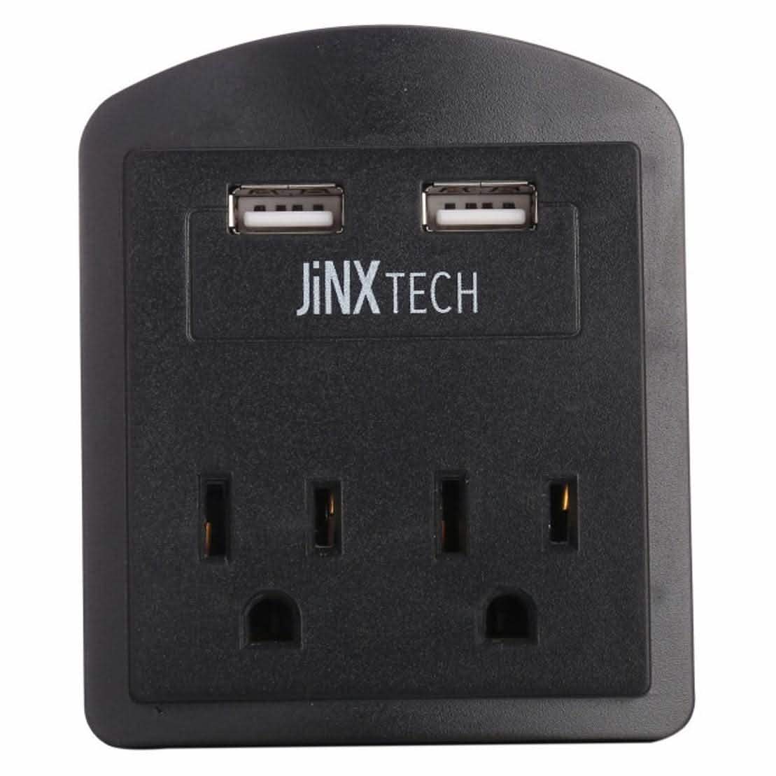 JinxTech 2-fach Steckdosenadapter mit zwei USB-Anschlüssen