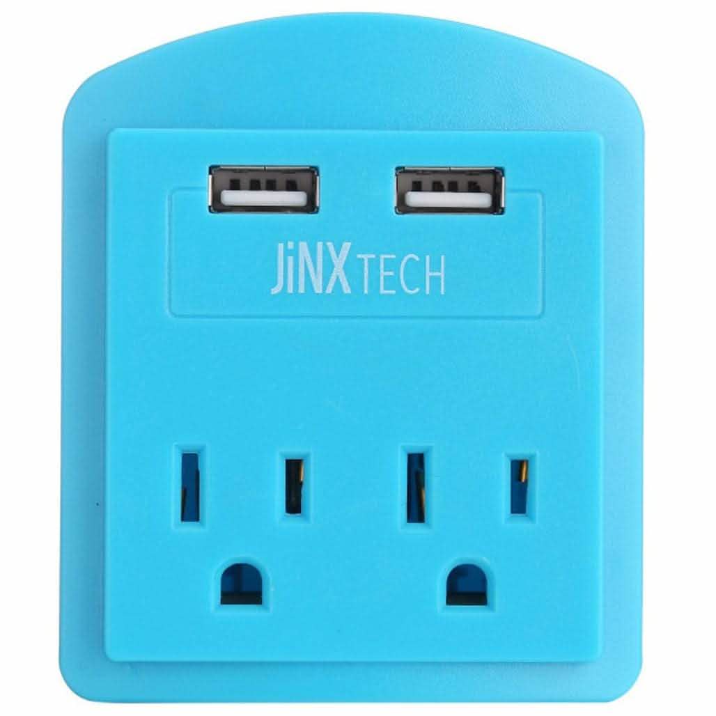 JinxTech 2-fach Steckdosenadapter mit zwei USB-Anschlüssen