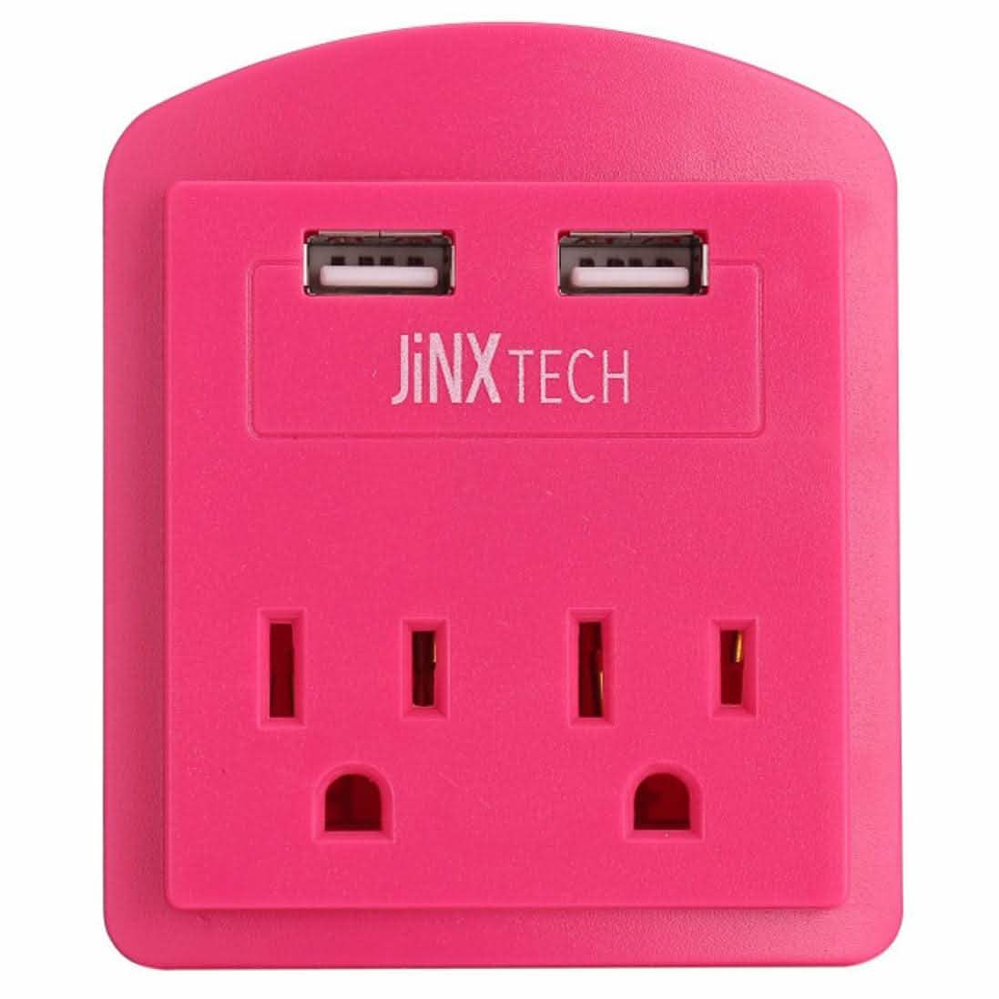 JinxTech 2-fach Steckdosenadapter mit zwei USB-Anschlüssen