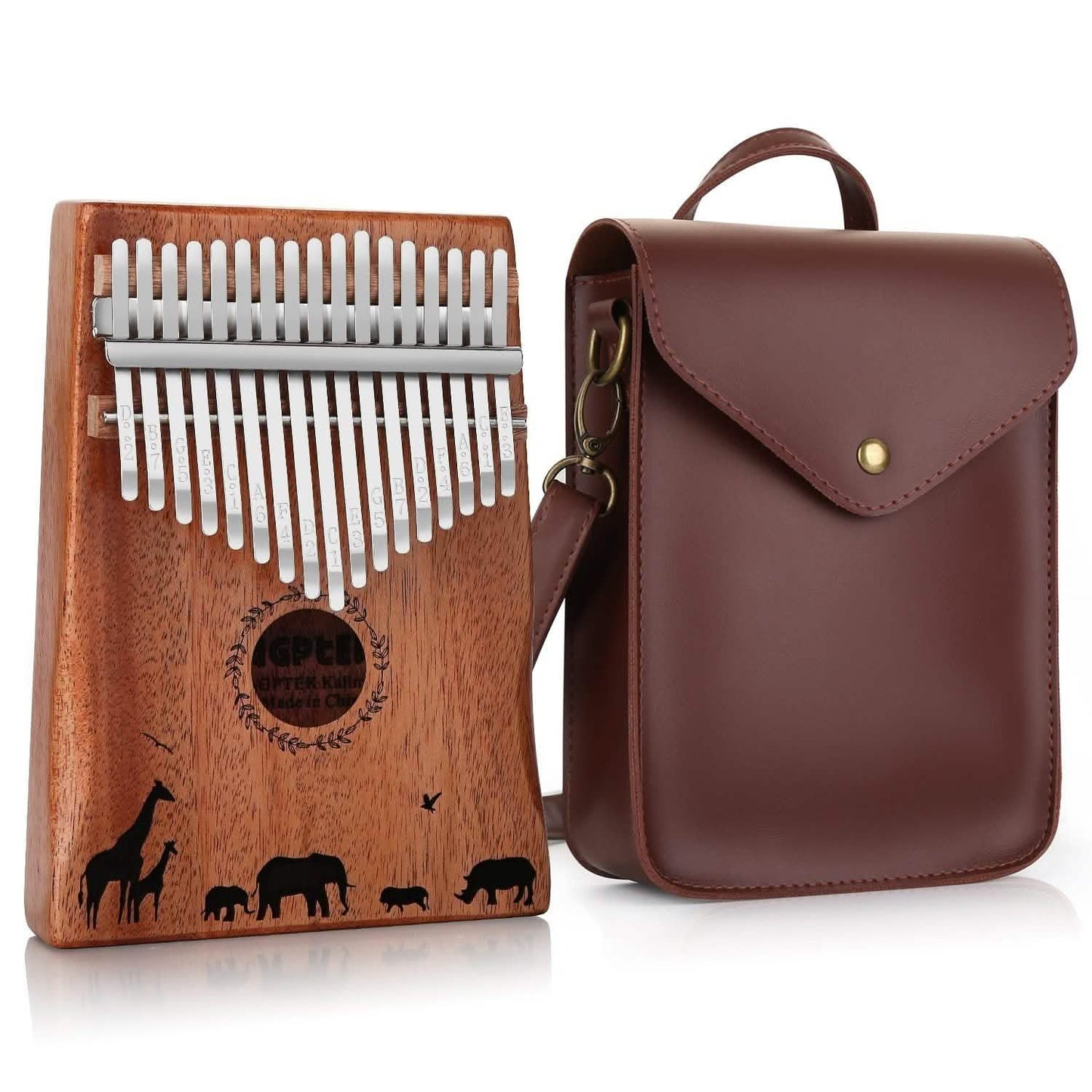 Kalimba, 17 Tasten, Daumenklavier mit Stimmar Hammer und Tasche