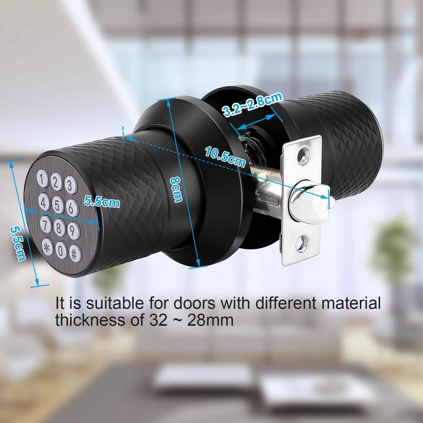 Schlüsselloses Smart Lock Digitales Türschloss mit Tastatur & Ersatzschlüsseln