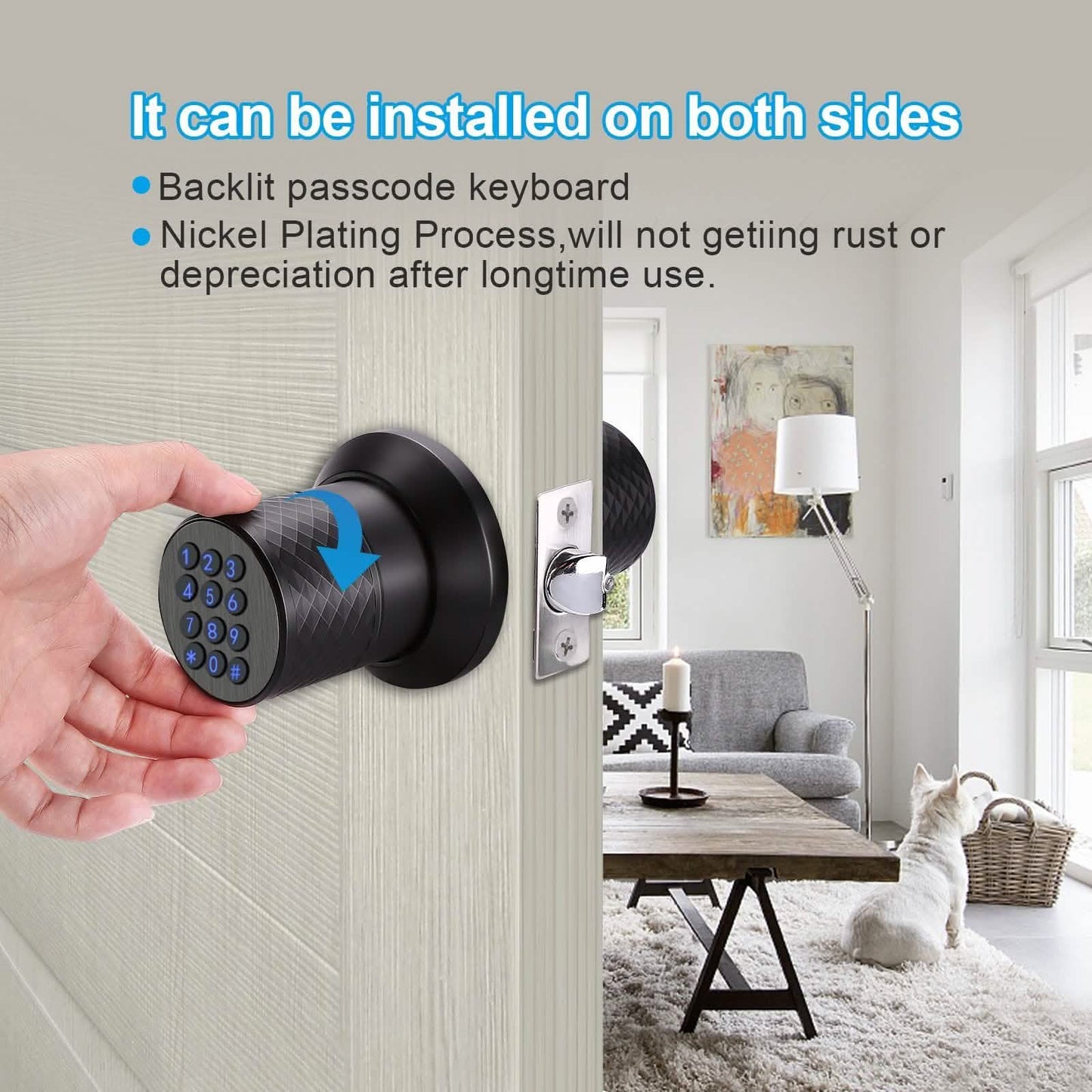 Schlüsselloses Smart Lock Digitales Türschloss mit Tastatur & Ersatzschlüsseln