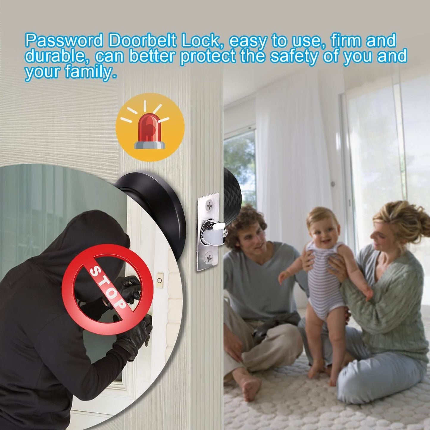 Schlüsselloses Smart Lock Digitales Türschloss mit Tastatur & Ersatzschlüsseln