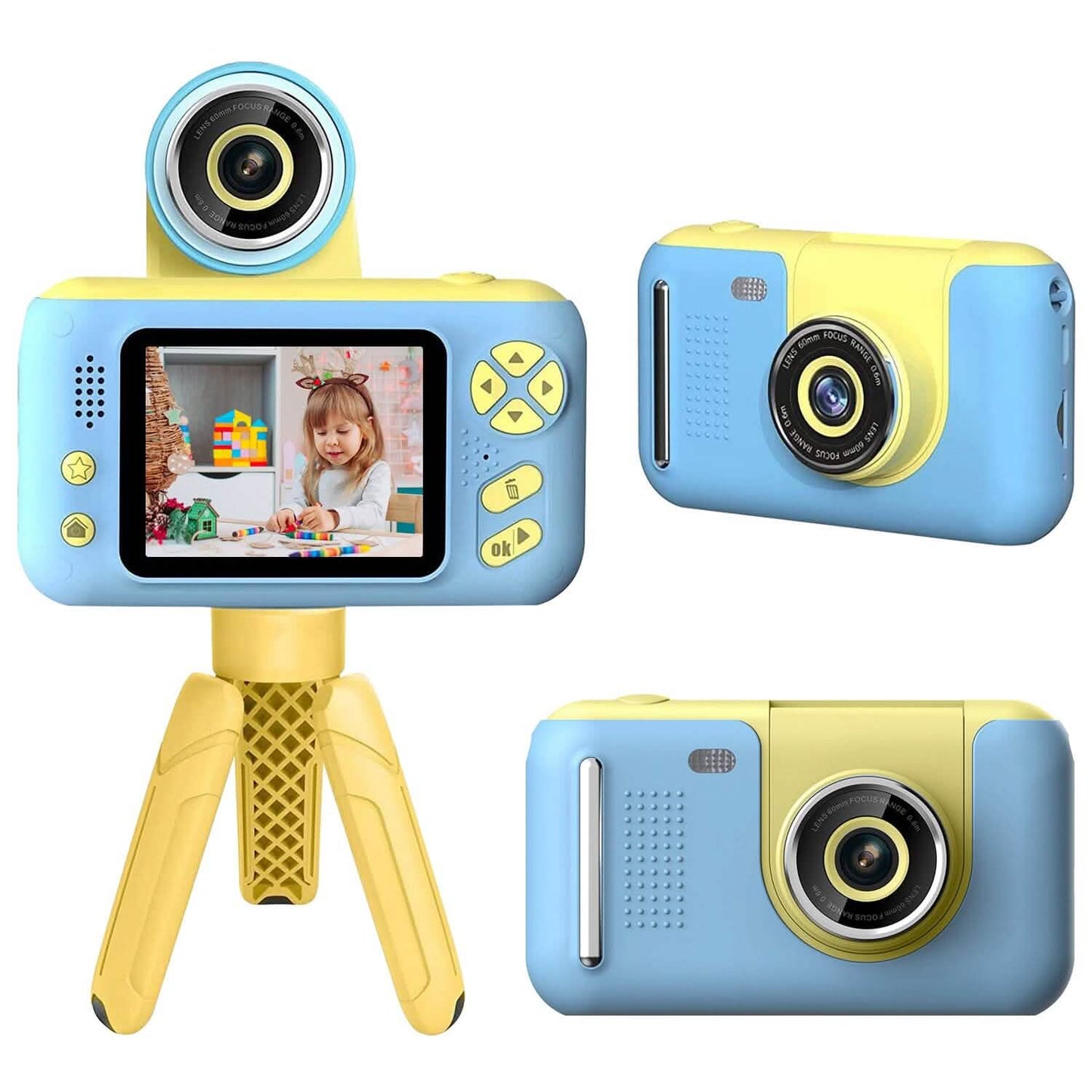 Kinderdigitalkamera mit drehbarem Objektiv