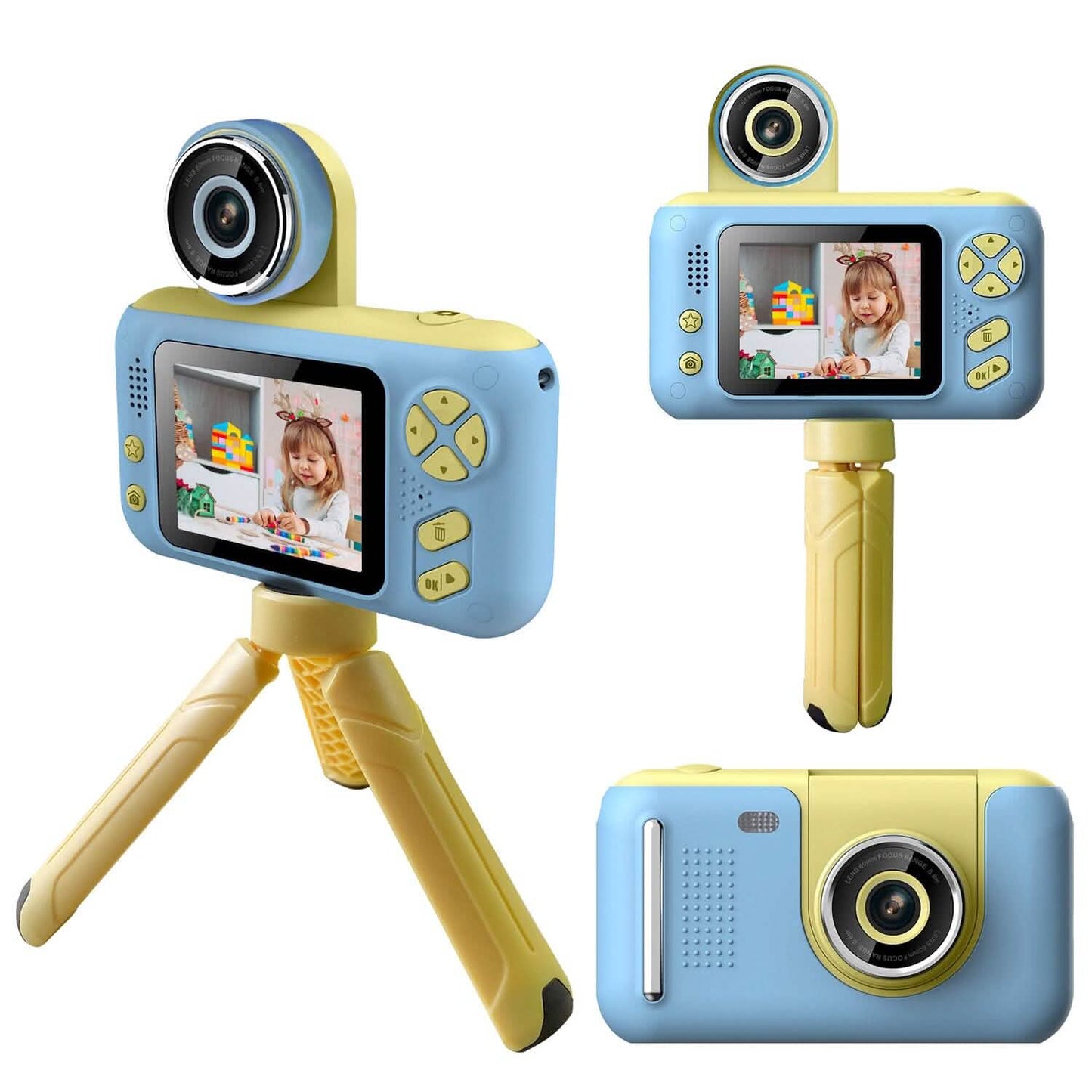 Kinderdigitalkamera mit drehbarem Objektiv