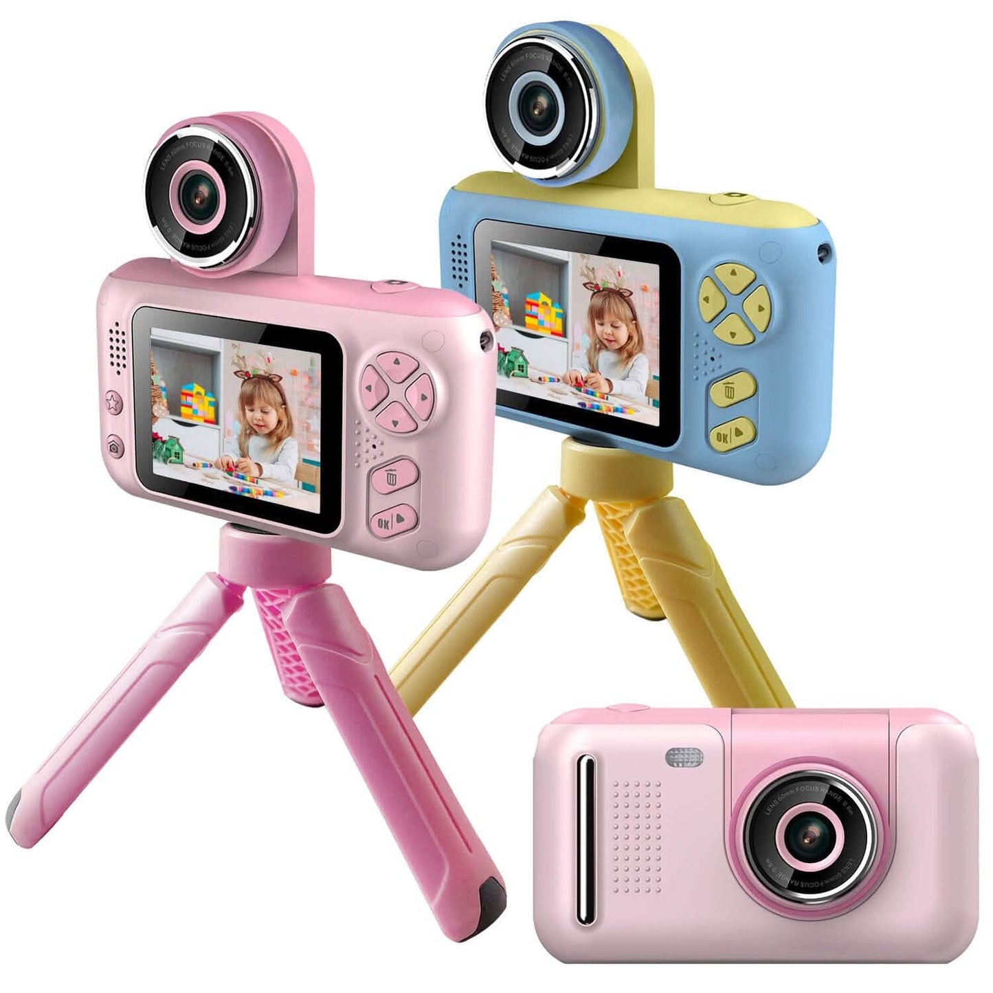 Kinderdigitalkamera mit drehbarem Objektiv