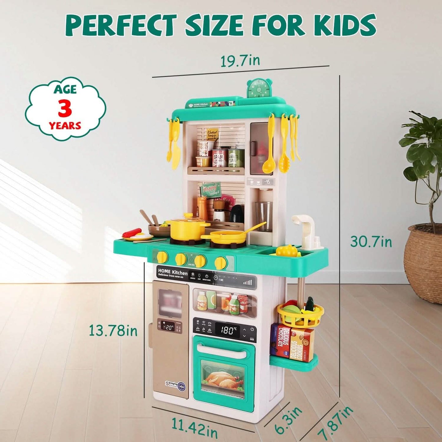 Kinder-Küchenspielset, interaktives Spielzeug-Küchenset, Kochgeschirr