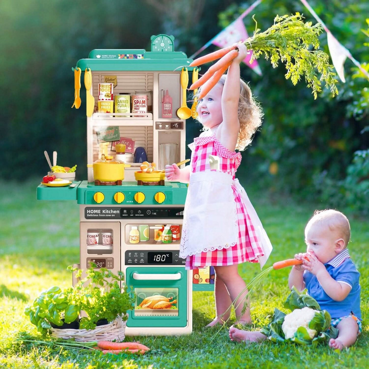 Kinder-Küchenspielset, interaktives Spielzeug-Küchenset, Kochgeschirr