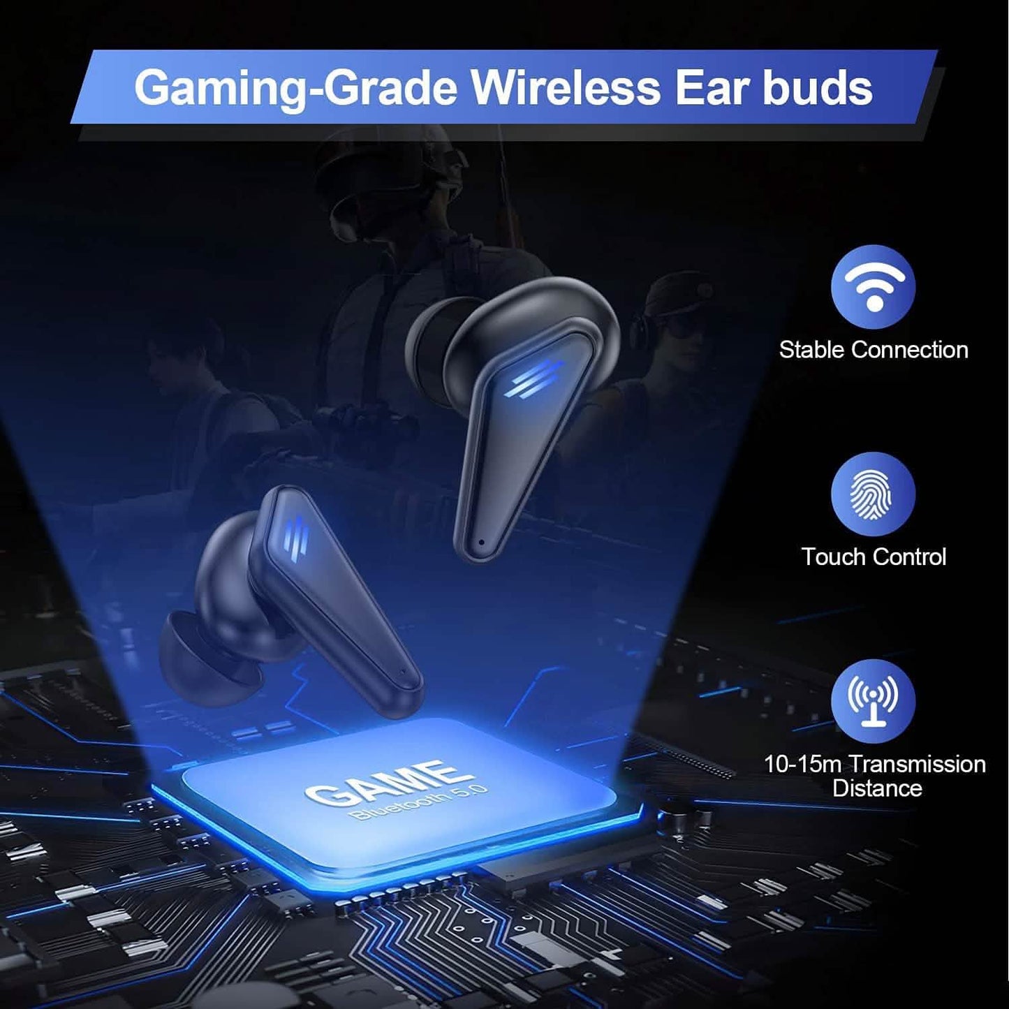 KINGSTAR TWS Bluetooth 5.0 kabellose Gaming-Ohrhörer