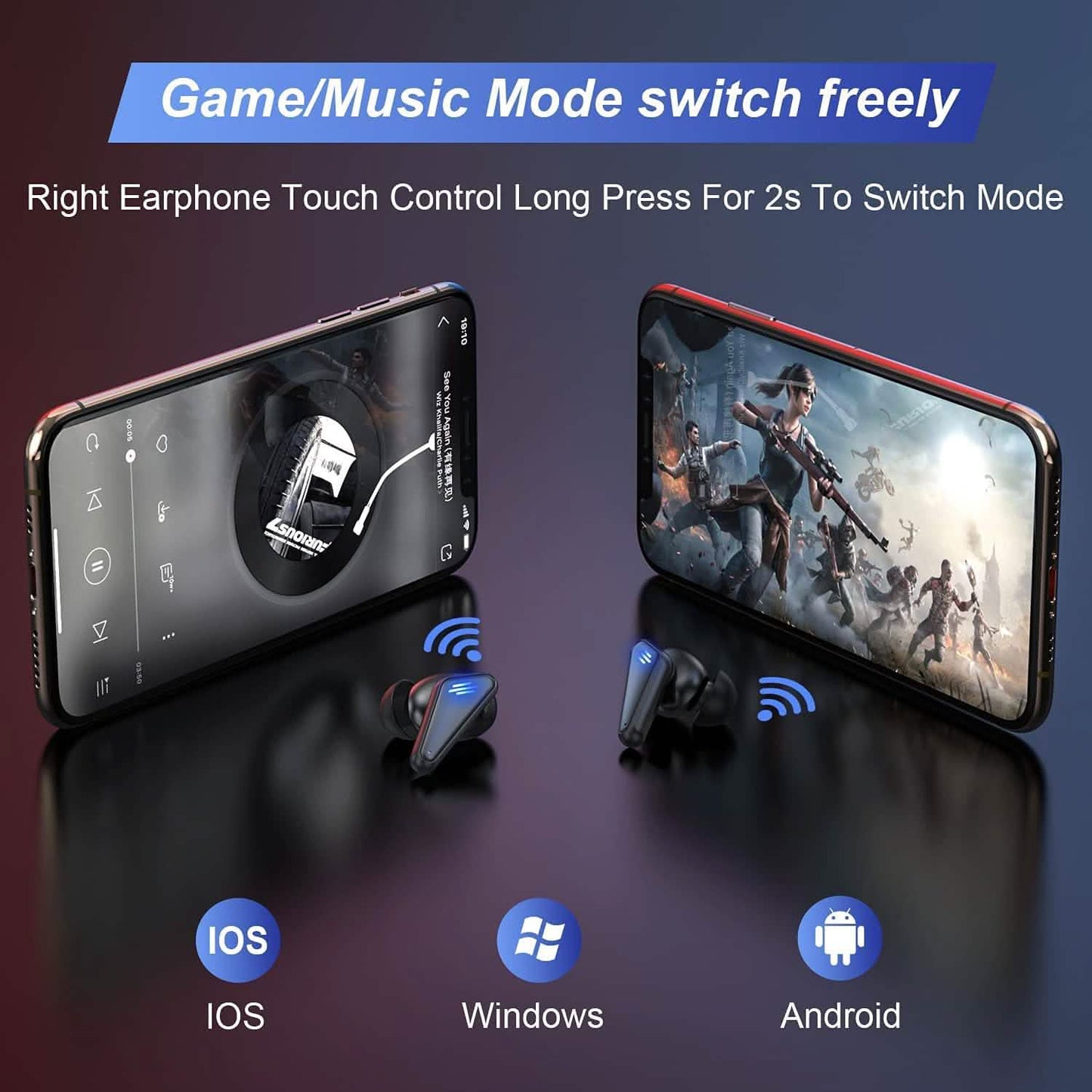 KINGSTAR TWS Bluetooth 5.0 kabellose Gaming-Ohrhörer