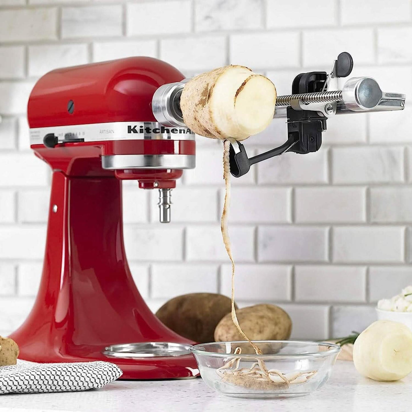KitchenAid Spiralschneider Plus mit 7 Klingen, zum Schälen, Entkernen und Schneiden